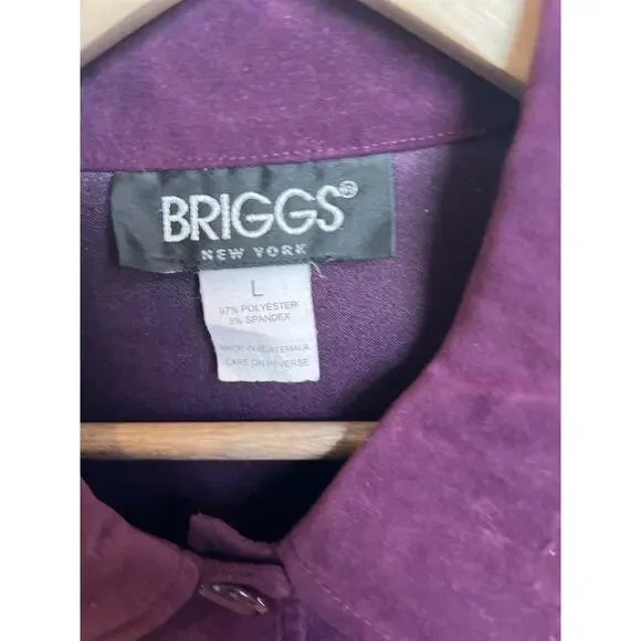 Vintage Briggs NY Womens Velvet Moleskin Button Blouse Jacket Size‎ L Grannycore - Picture 2 of 14